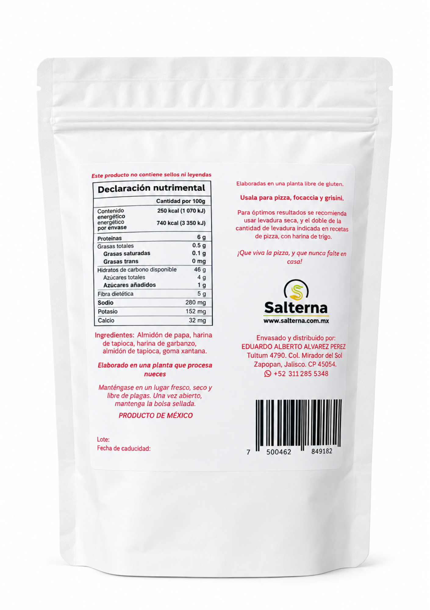 Harina para Pizza, Focaccia y Grissini - 400g - Imagen 3